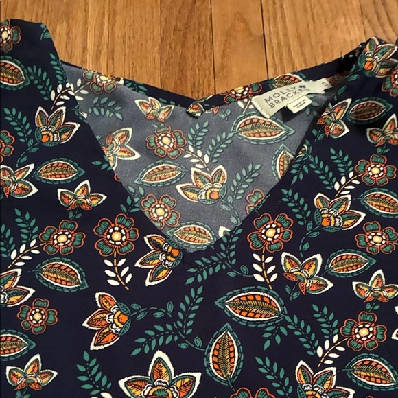 Molly Bracken Navy and Teal Floral Blouse - Picture 4 of 11